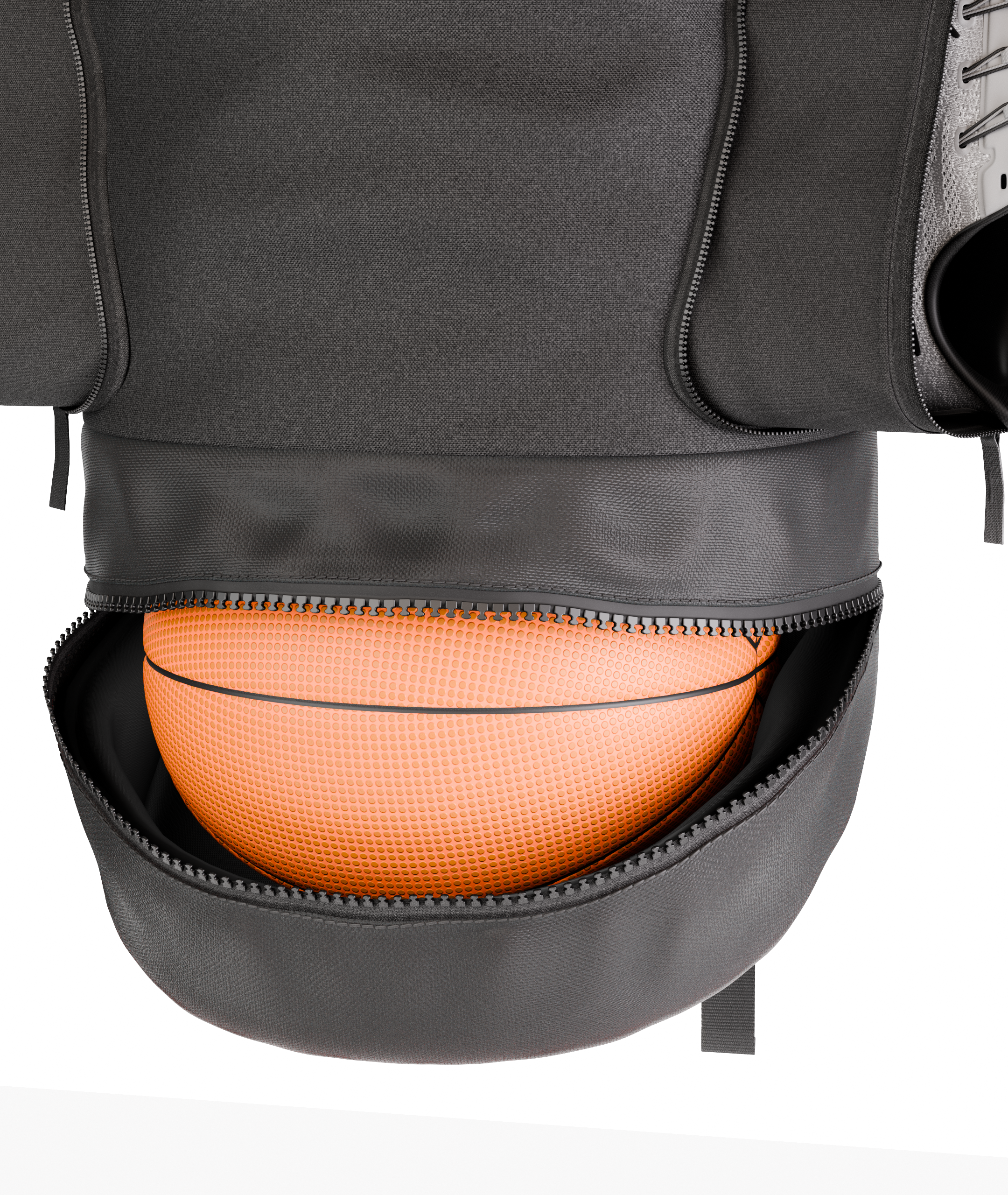 Ball Haul ball compartment with basketball